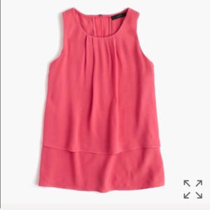 J. Crew Pink Tiered Crepe Top 0 NWT